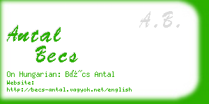 antal becs business card